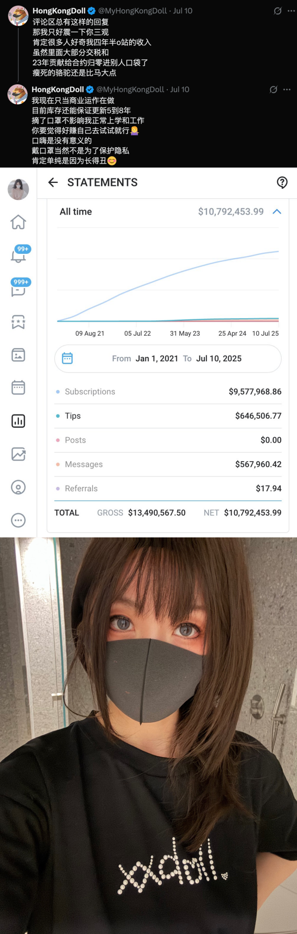 “口罩女神”HongKongDoll再冲热搜!